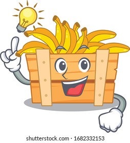Have an idea gesture of Banana fruit box mascot character design
