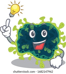 Have an idea gesture of beta coronavirus mascot character design