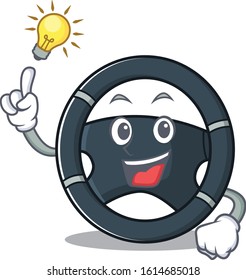 Have an idea gesture of car steering cartoon character design