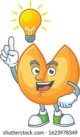 Have an idea gesture of chinese fortune cookie cartoon character design