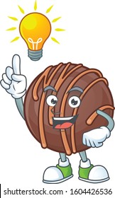 Have an idea gesture of chocolate praline ball cartoon character design