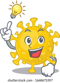 Have an idea gesture of corona virus diagnosis mascot character design