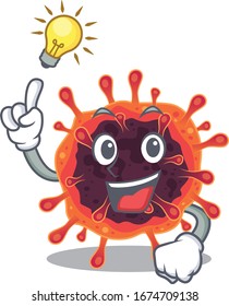 Eine Idee Geste der Corona-Virus-Zone Maskottchen-Charakter Design