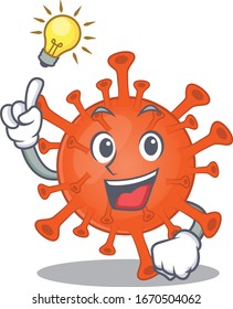 Haben Sie eine Idee Geste von tödlichem Corona-Virus Maskottcharakter Design