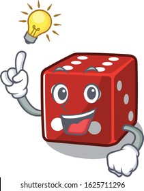 Have an idea gesture of dice cartoon character design