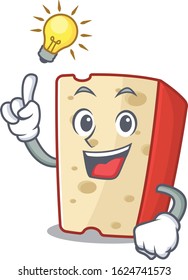 Have an idea gesture of dutch cheese cartoon character design