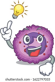 Have an idea gesture of eosinophil cell cartoon character design