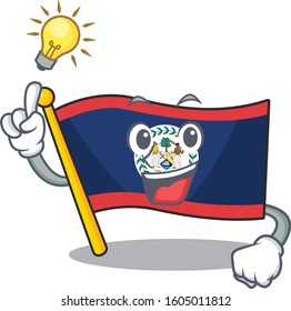 Have an idea gesture of flag belize cartoon character design