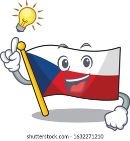 Have an idea gesture of flag czechia cartoon character design