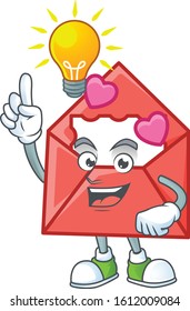 Have an idea gesture of love letter cartoon character design