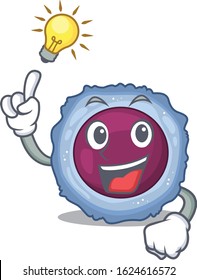 Have an idea gesture of lymphocyte cell cartoon character design