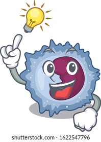 Have an idea gesture of monocyte cell cartoon character design