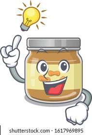 Have an idea gesture of peanut butter cartoon character design
