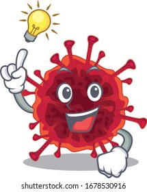 Have an idea gesture of pedacovirus mascot character design