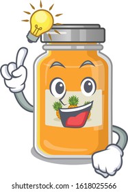 Have an idea gesture of pineapple jam cartoon character design