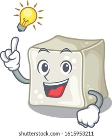 Have an idea gesture of sugar cube cartoon character design