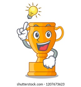 Have an idea golden trophy cup isolated on mascot