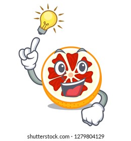 Have an idea grapefruit in a mascot wooden bowl
