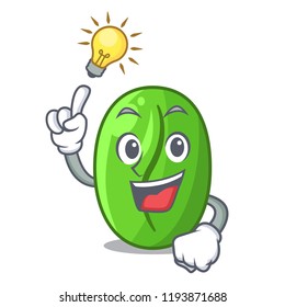 Have an idea green coffee beans isolated on mascot