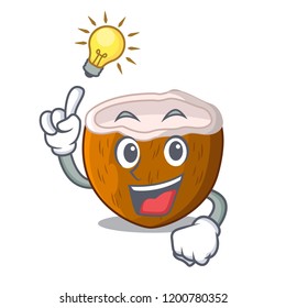 Have an idea half coconut isolated on the mascot
