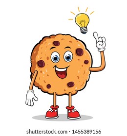 Have an Idea Happy Cookie Character Cartoon Mascot.