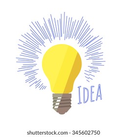 have idea, light bulb icon, isolated vector illustration