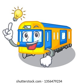Have an idea miniature subway train cartoon above table