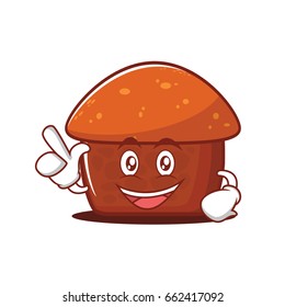 Have an idea mushroom cake character vector illustration