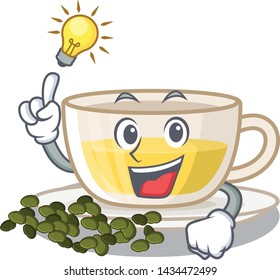 Have an idea oolong tea above wood tables cartoon