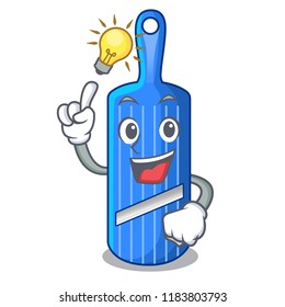 Have an idea person cutting fruit on mandoline slicer cartoon