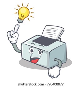 Have an idea printer mascot cartoon style