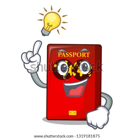 Have an idea red passport isolated on with cartoon