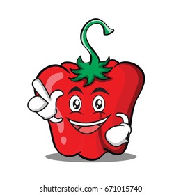 Have an idea red pepper character cartoon vector art
