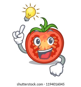 Have an idea red tomato slices isolated on mascot