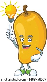 Have an idea ripe mango character cartoon on white background