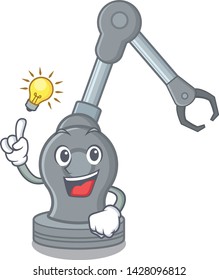 Have an idea robotic arm machine above cartoon chair
