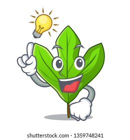 Have an idea sassafras leaf in the shape cartoon
