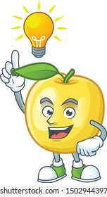 Have an idea shape golden apple fruits for character mascot