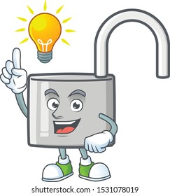 Have an idea silver unlock key on white background.