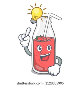 Have an idea strawberry smoothie mascot cartoon