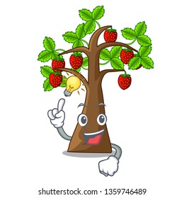 Have an idea strawberry tree isolated with the cartoon