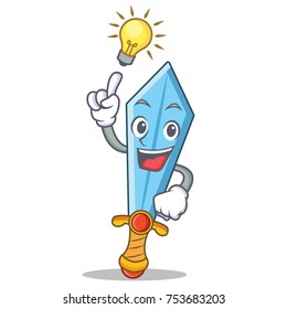 Have an idea sword character cartoon style vector illustration