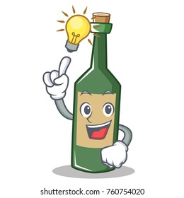 Have an idea wine bottle character cartoon