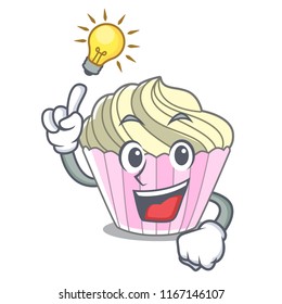 Have an idea yummy meringue cake on mascot cartoon