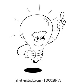 Have ideas light lamp bulb concept black white silhouette. Vector illustration