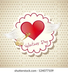 Have the key to my heart card  vintage background