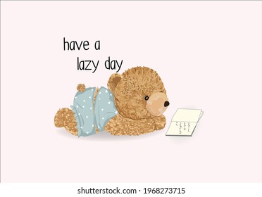 have a lazy sunday vector art design cute bear 