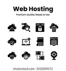 Echa un vistazo a los increíbles iconos de alojamiento de Web establecidos