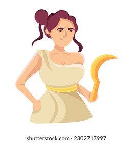 Have a look at ancient flat illustration of demetra goddess