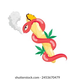 Have a look at cannabis snake flat sticker